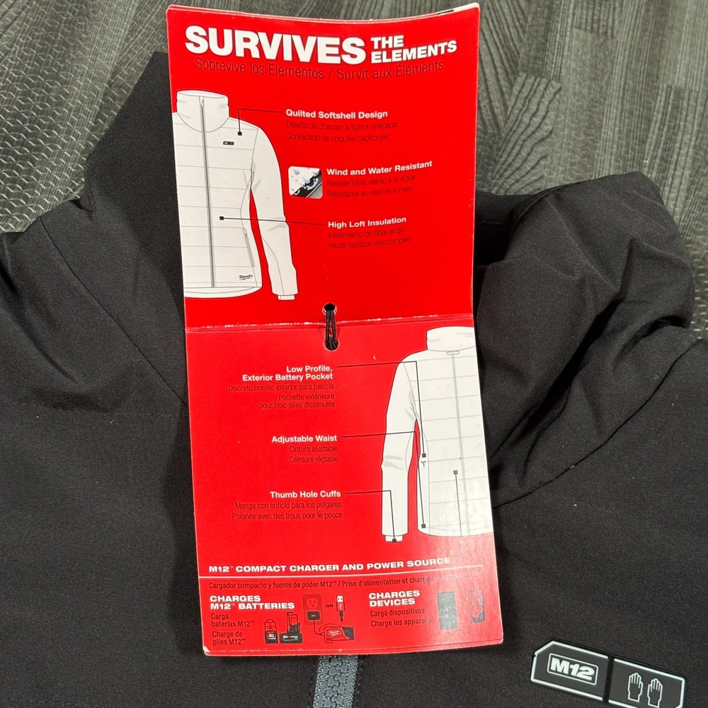 Milwaukee M12 Heated Gear Jacket Womens 2XL Black Softshell 232B-20XL NEW - Picture 13 of 16